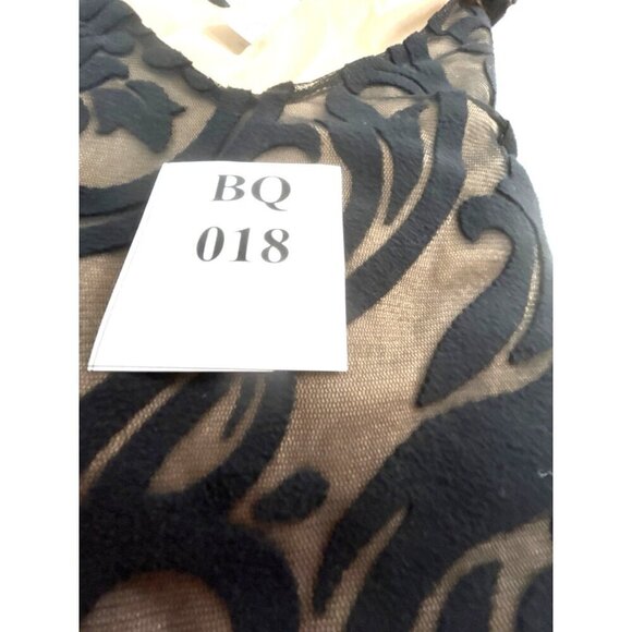 Peppermint USA Top Womens Size S Black/Tan Lined Lace Bell Sleeves Tunic - Picture 8 of 8